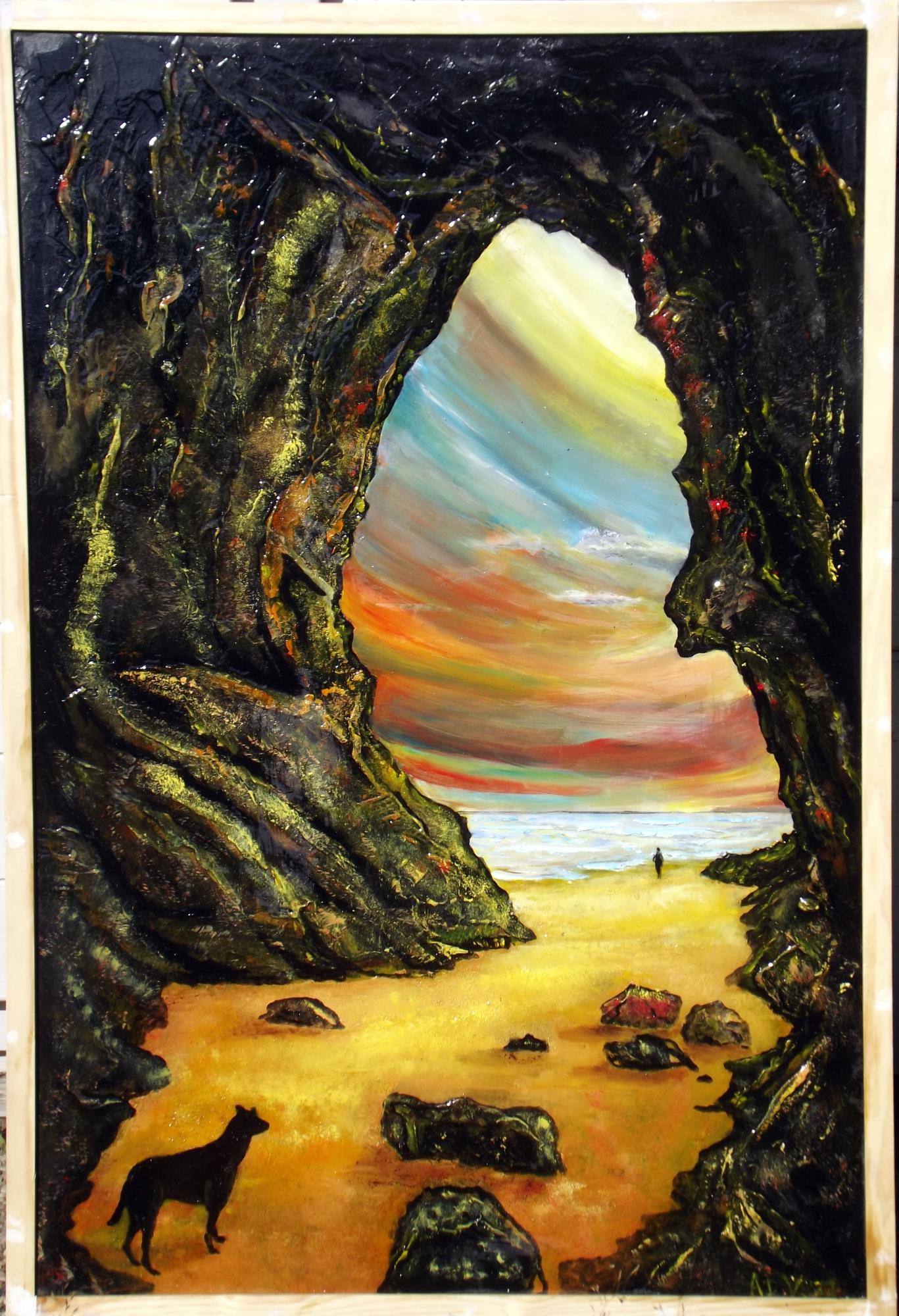 View from a cave image