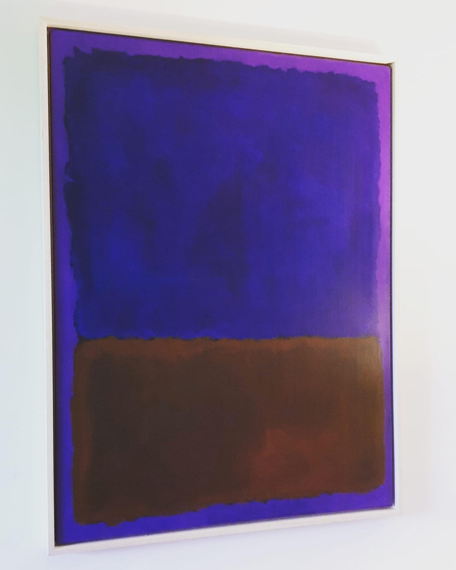 Blue over rust - colorfield painting  image