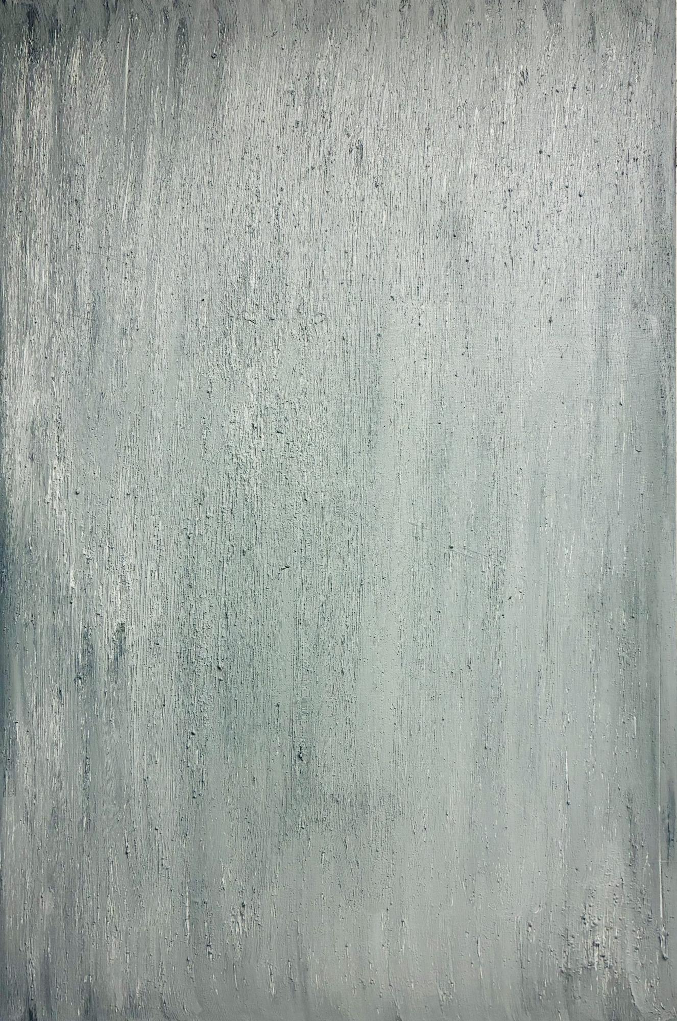 Earth and oil paint on canvas, Light grey 40x60 image