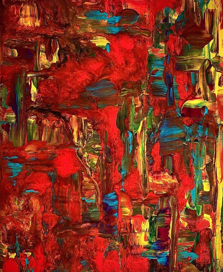 Fiery red abstract  image