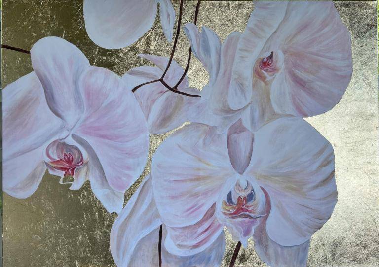 Orchids on gold image