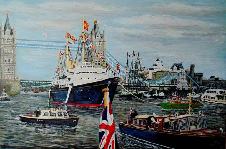 Britannia in The Upper pool,  London for the Silver Jubilee 1977 image