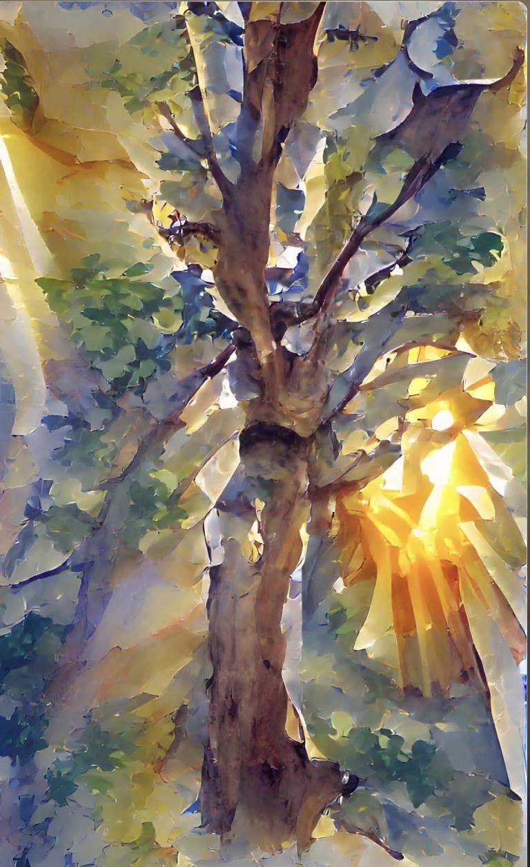 sun through forest image