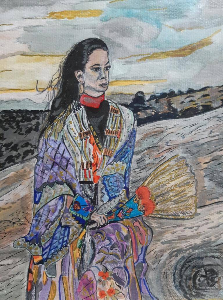 Native Amerikaanse vrouw image