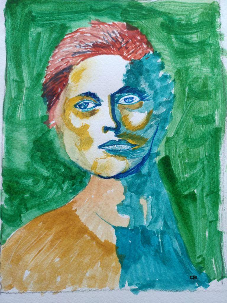 Portrait of Lady in "Hockney" Style image