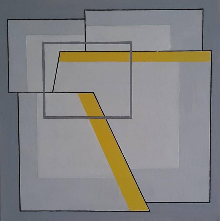 Compositie met twee gele strepen image