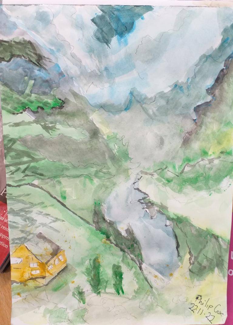 Hut in a valley image