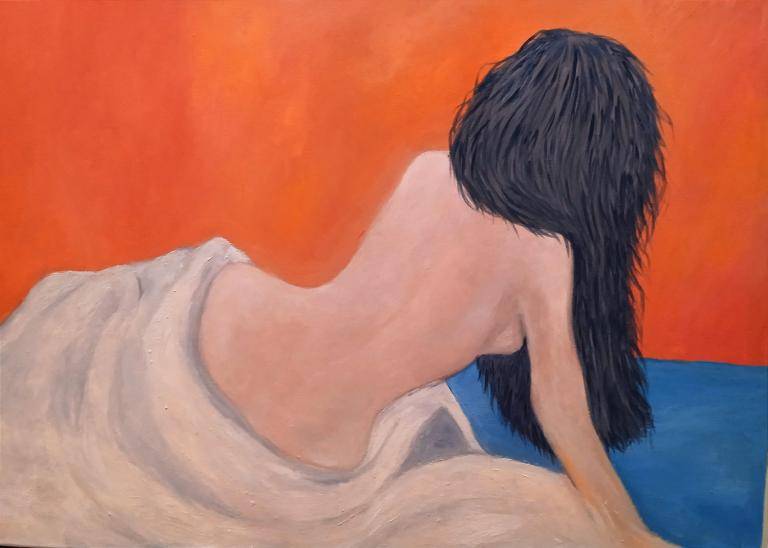 woman waking up image