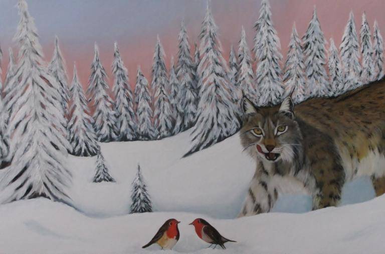 Lynx in de sneeuw image