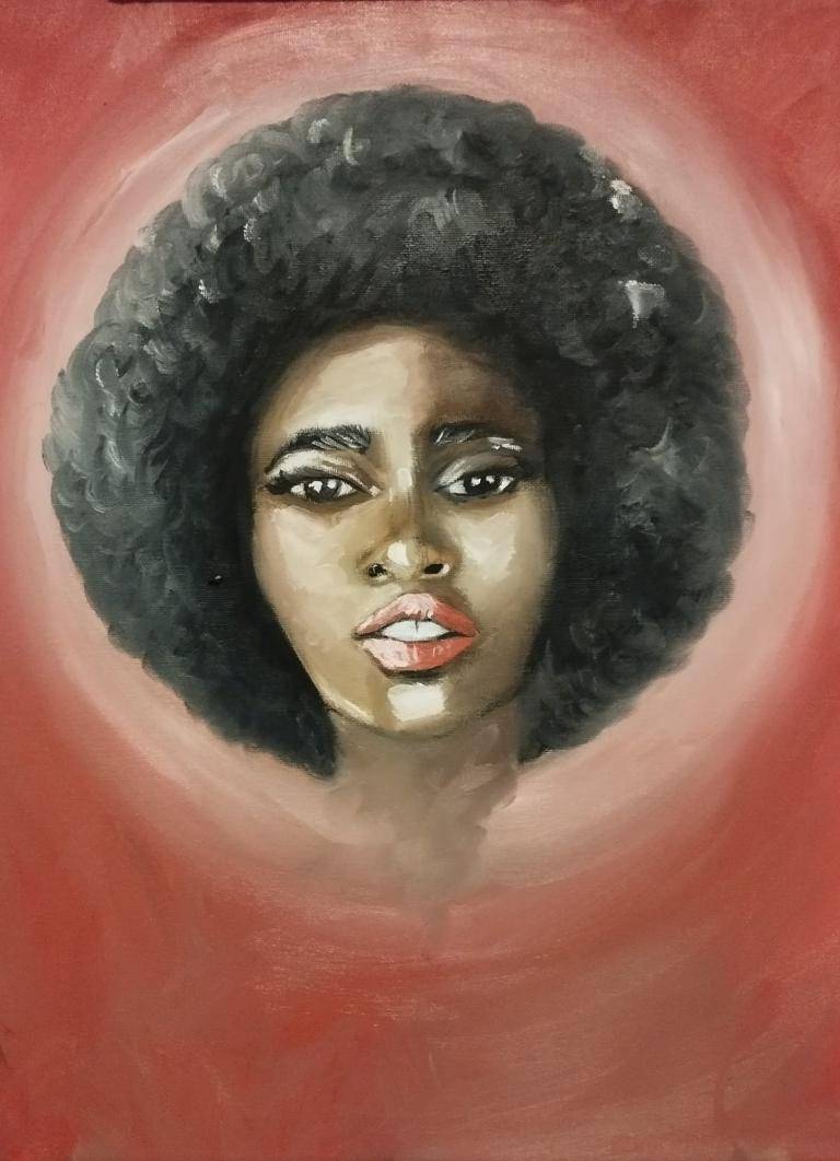 black afro woman image
