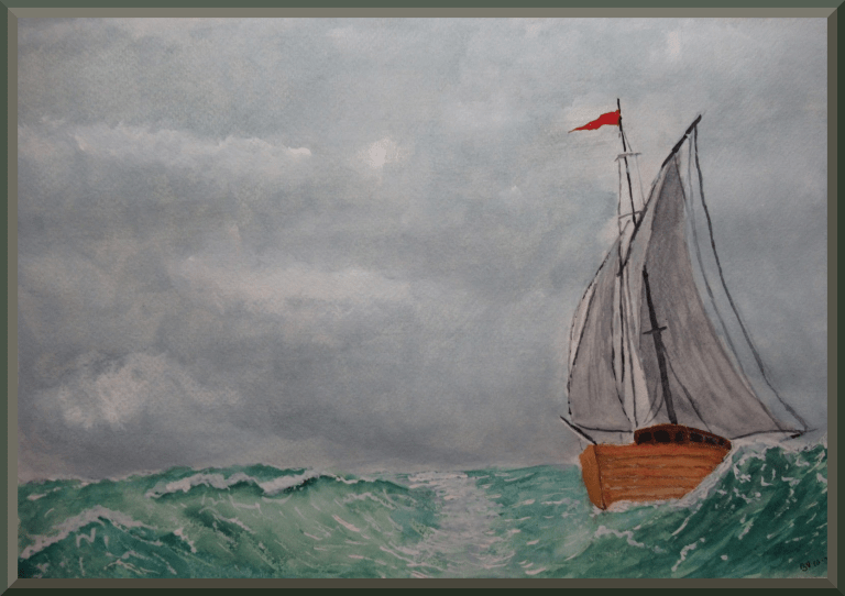 Sailing in rough seas image