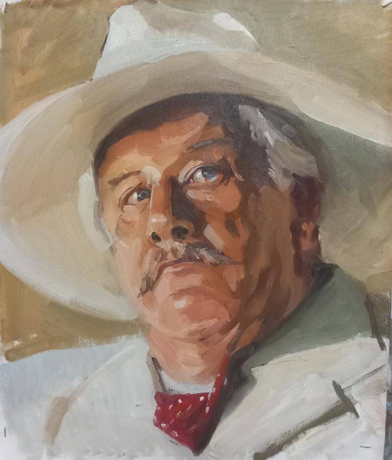Portret P. Ustinov - as H. Poirot in the movie Dead on the Nile. image