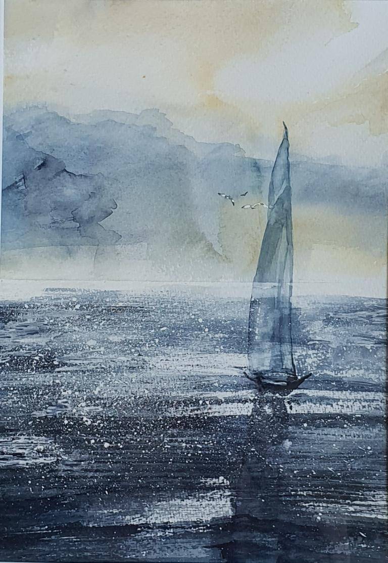 Blue sailing image
