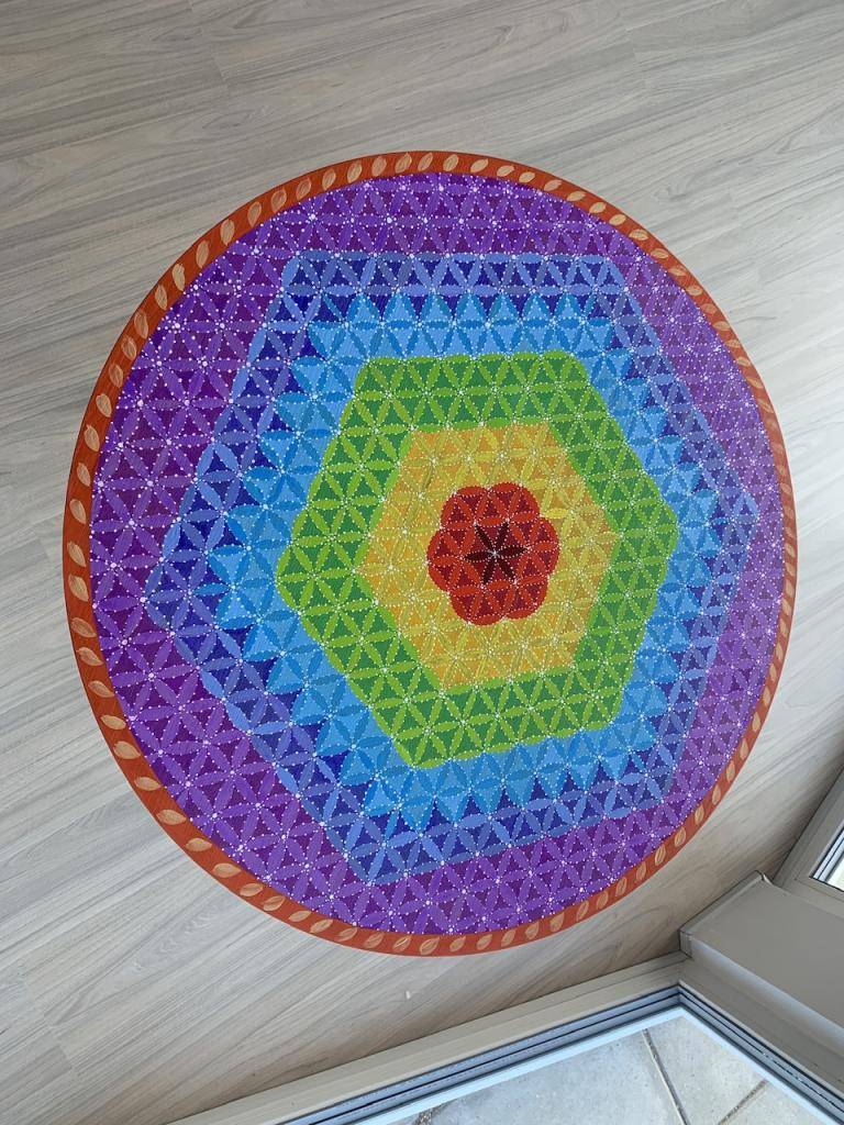 Flower of life on coffee table image