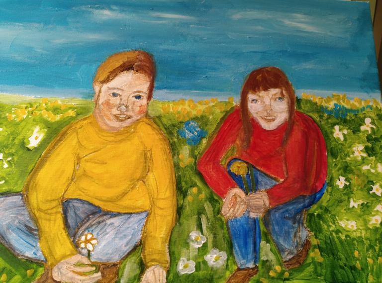 bloemen voor de Russische vluchteling image