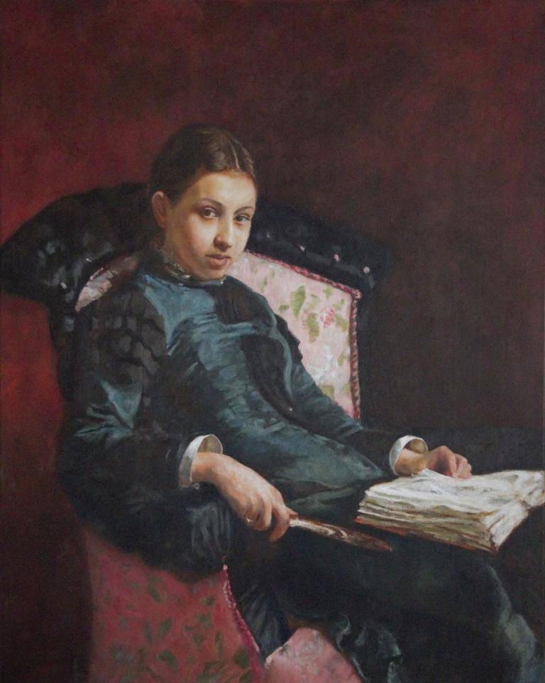 Vera Sjevtsova (later Vera Repina 1854-1918) – copy after Ilya Repin (1878) image