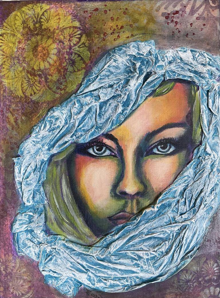 Vrouw met hoofddoek. image