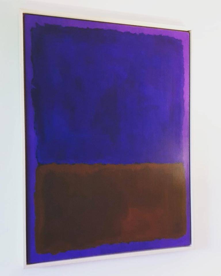Blue over rust - colorfield painting  image
