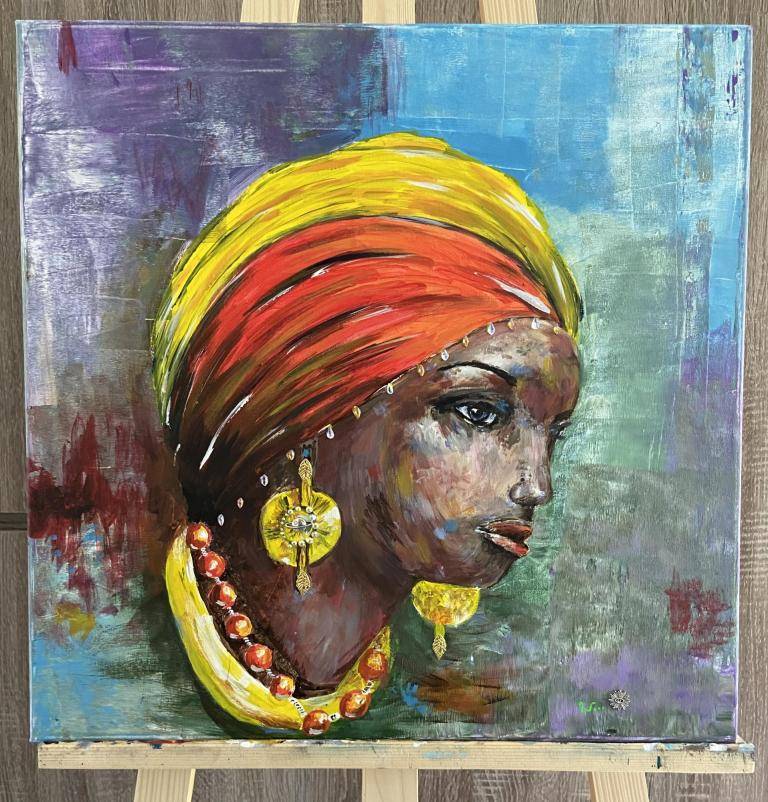 Vrouw met hoofddoek. Vrouw met hoofddoek. image