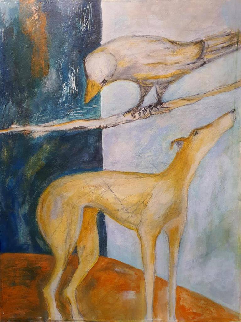 The fable of the dog and the bird image