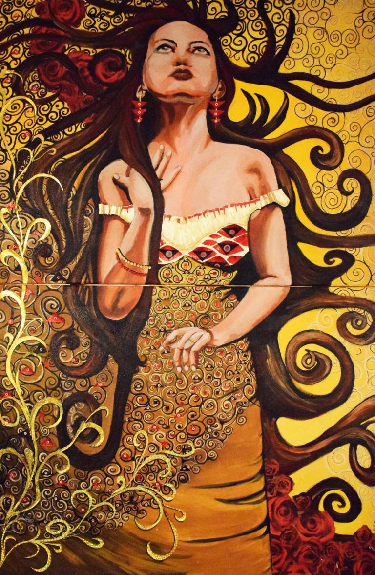 De dame met de gouden mantel - Vrij naar Gustav Klimt image