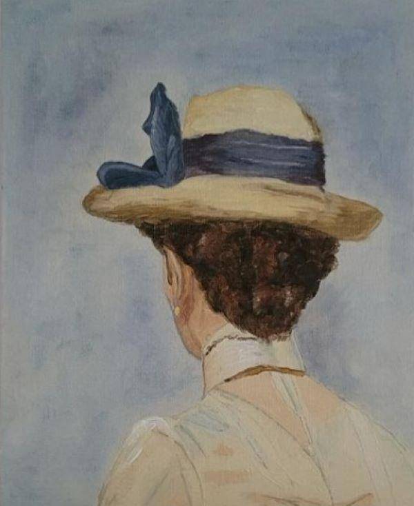 Dame met hoed (Vilhem Holgren  1863-1943) image