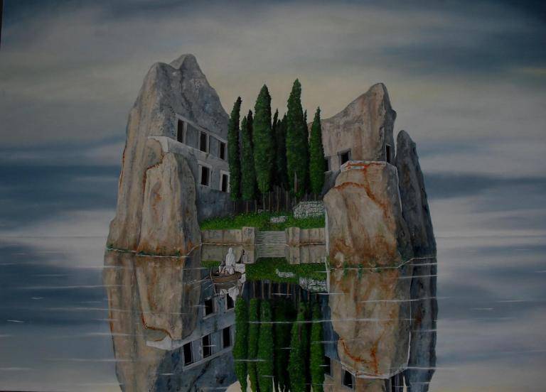 die Toteninsel van Arnold Böcklin versie Uko Post image