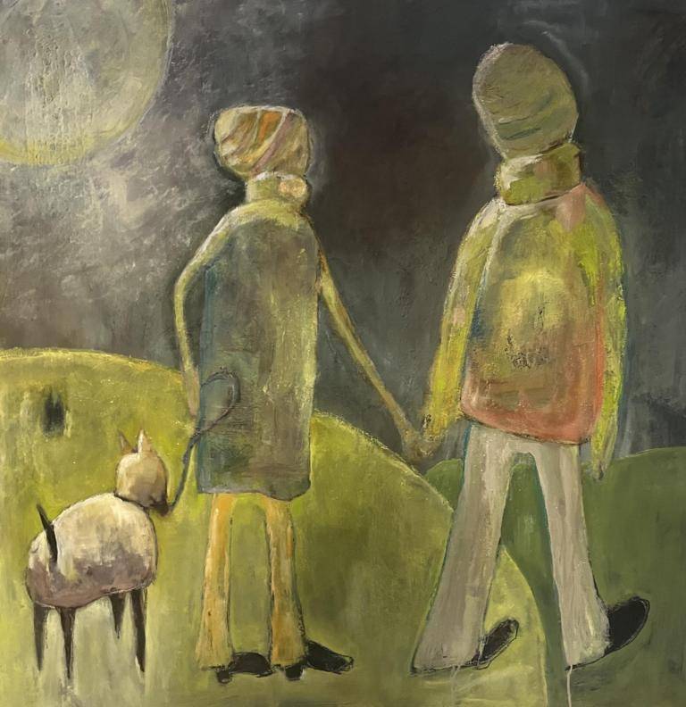 Walking our dog  image