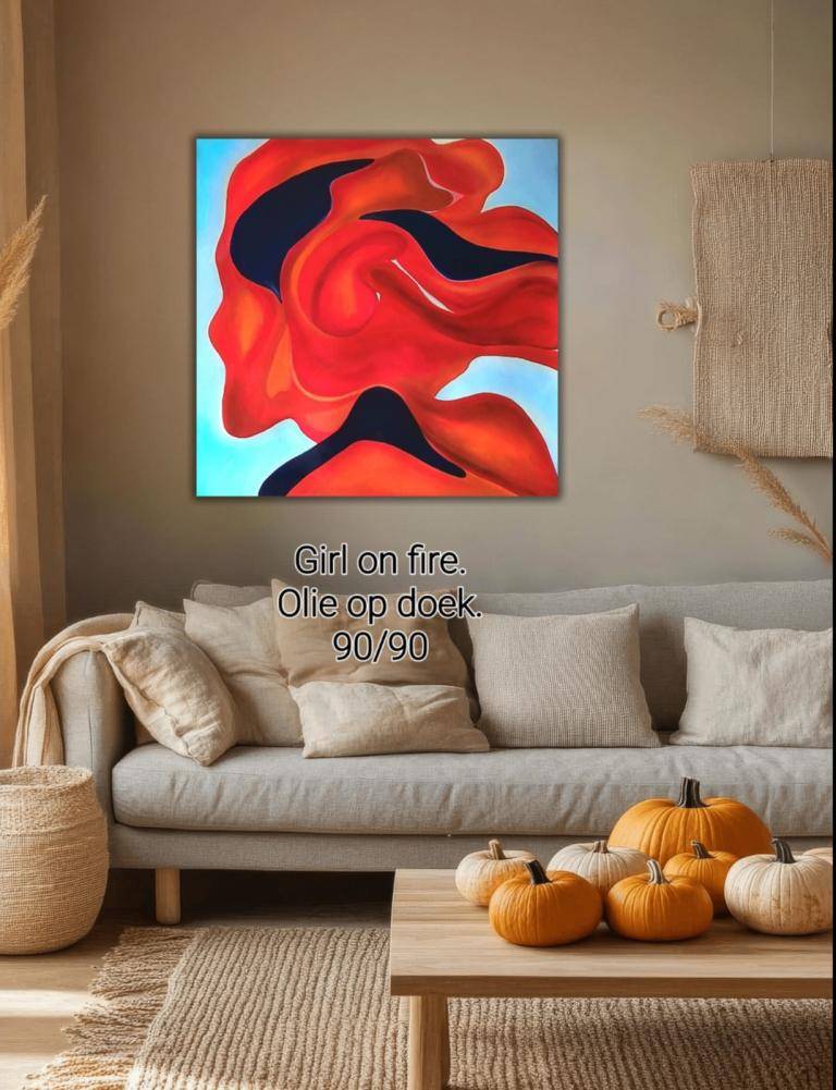 Girl on fire. image
