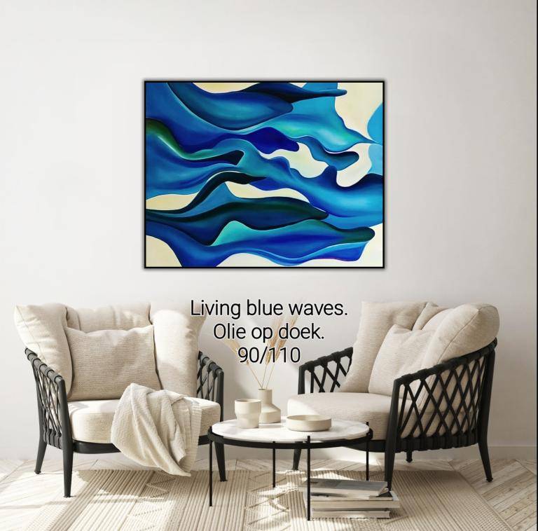 Living blue waves. image