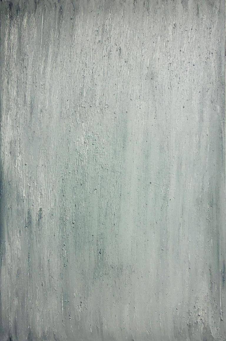 Earth and oil paint on canvas, Light grey 40x60 image