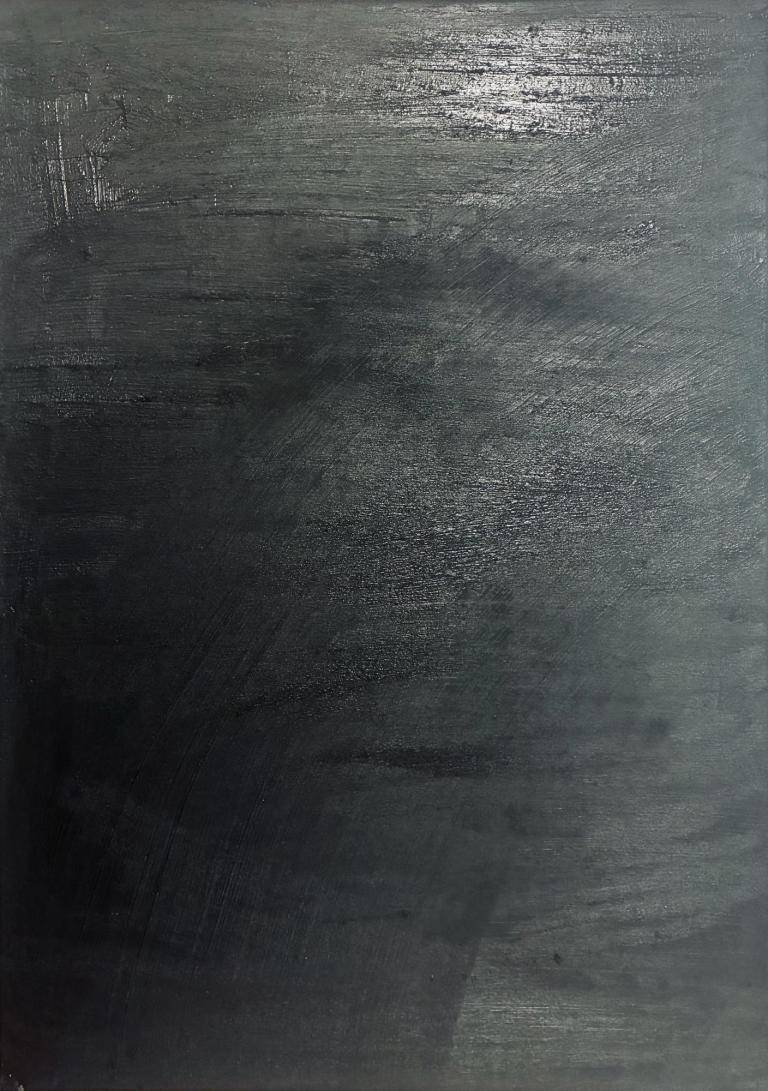 Earth and oil paint on canvas, Black 50x70 image