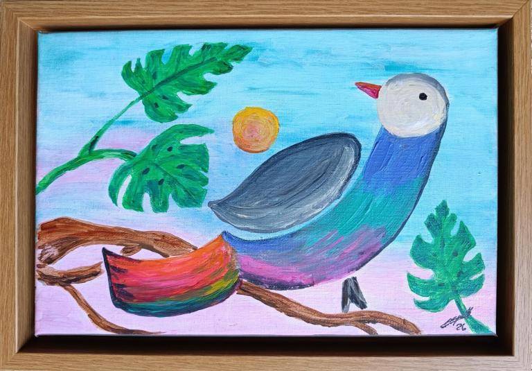 Der Vogel, der Farben sammelte image